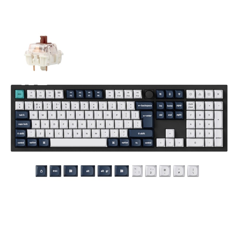 Tipkovnica Keychron Q6 Max, Gateron Jupiter rjava stikala, RGB, PBT, črna