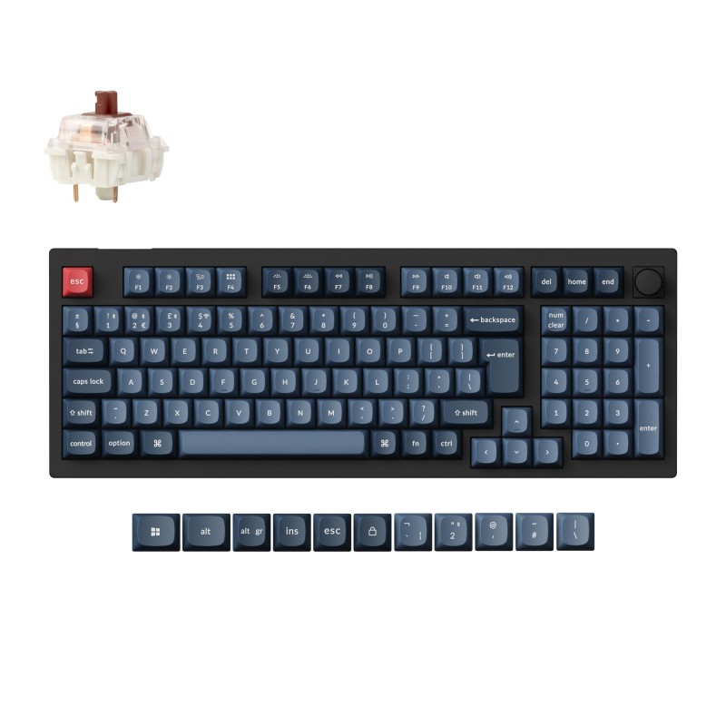 Tipkovnica Keychron V5 Max, Gateron Jupiter rjava stikala, RGB, PBT, črna