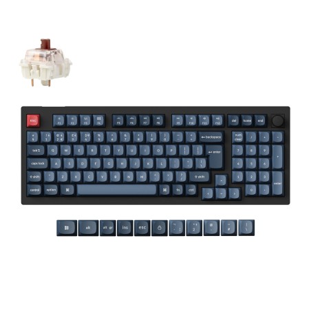 Tipkovnica Keychron V5 Max, Gateron Jupiter rjava stikala, RGB, PBT, črna