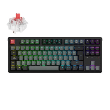 Tipkovnica Keychron C3 Pro, rdeča stikala, RGB, PBT, črna