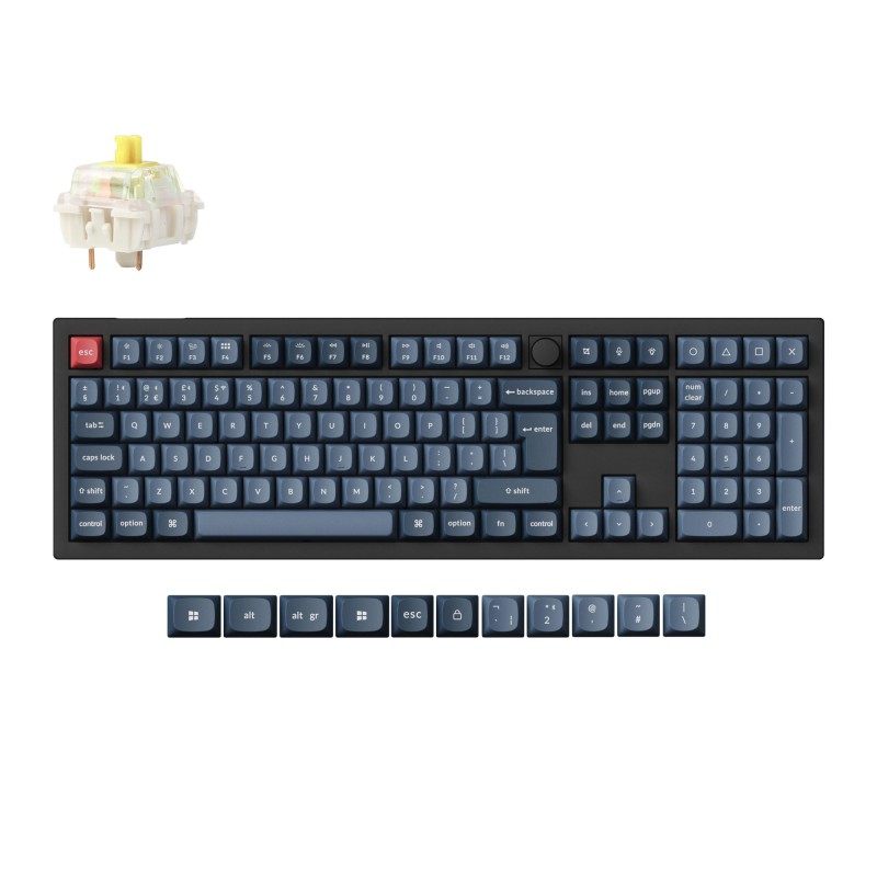 Tipkovnica Keychron V6 Max, Gateron Jupiter banana stikala, RGB, PBT, črna