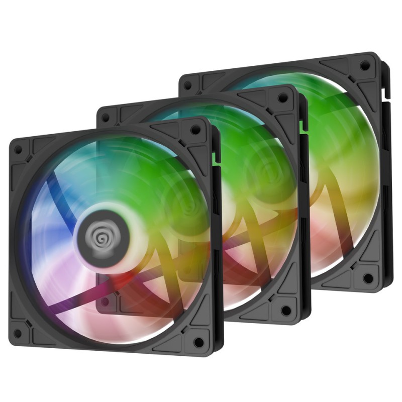 Ventilator GENESIS OXAL 120 ARGB 3-PACK, črn