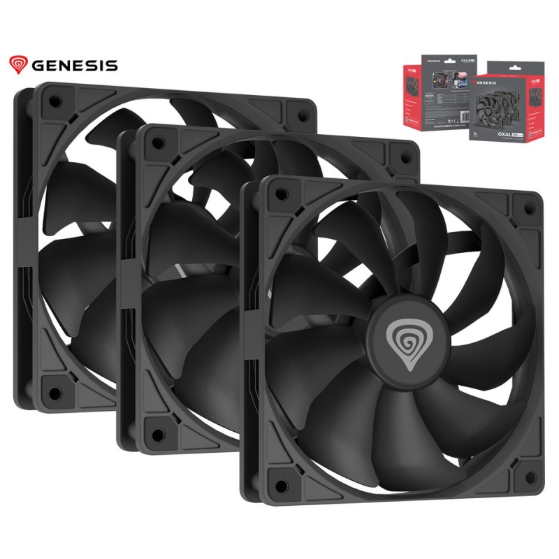 Ventilator GENESIS OXAL 120 3-PACK, črn