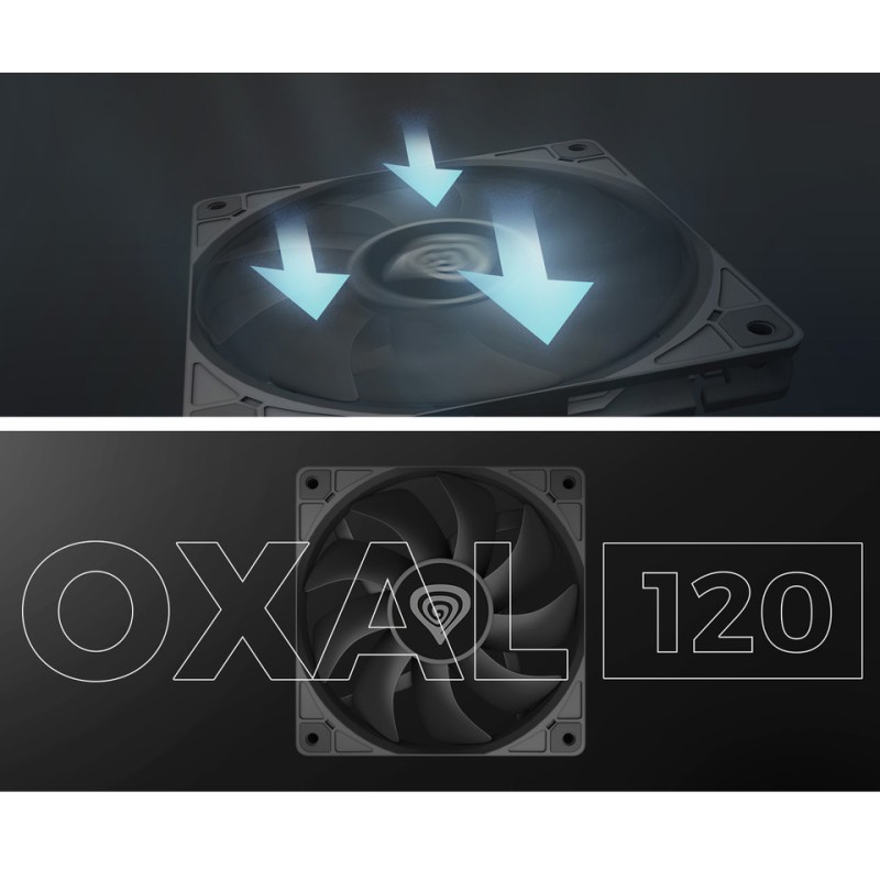 Ventilator GENESIS OXAL 120 3-PACK, črn