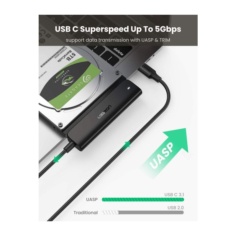 Adapter Ugreen USB-C 3.1 na SATA za 2.5 HDD/SSD