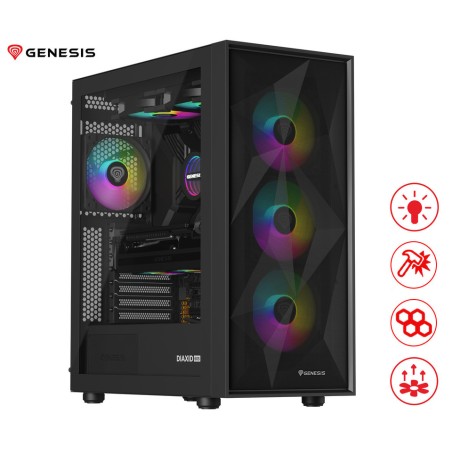 Ohišje GENESIS DIAXID 605 ARGB, Midi Tower, črno