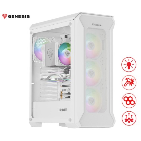 Ohišje GENESIS IRID 505 ARGB V2, Midi Tower, bela