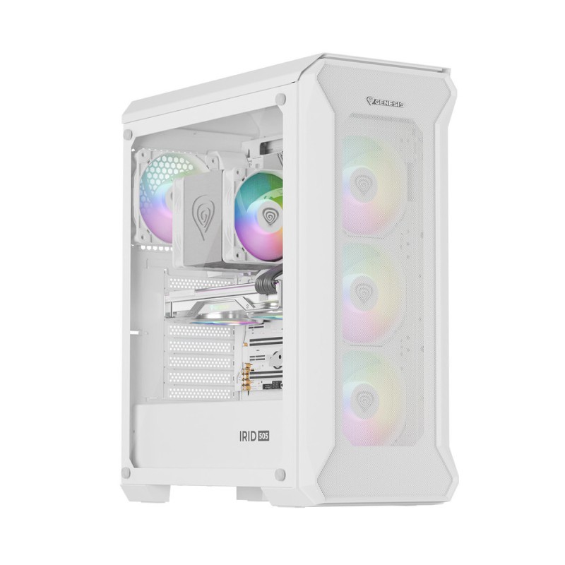 Ohišje GENESIS IRID 505 ARGB V2, Midi Tower, bela