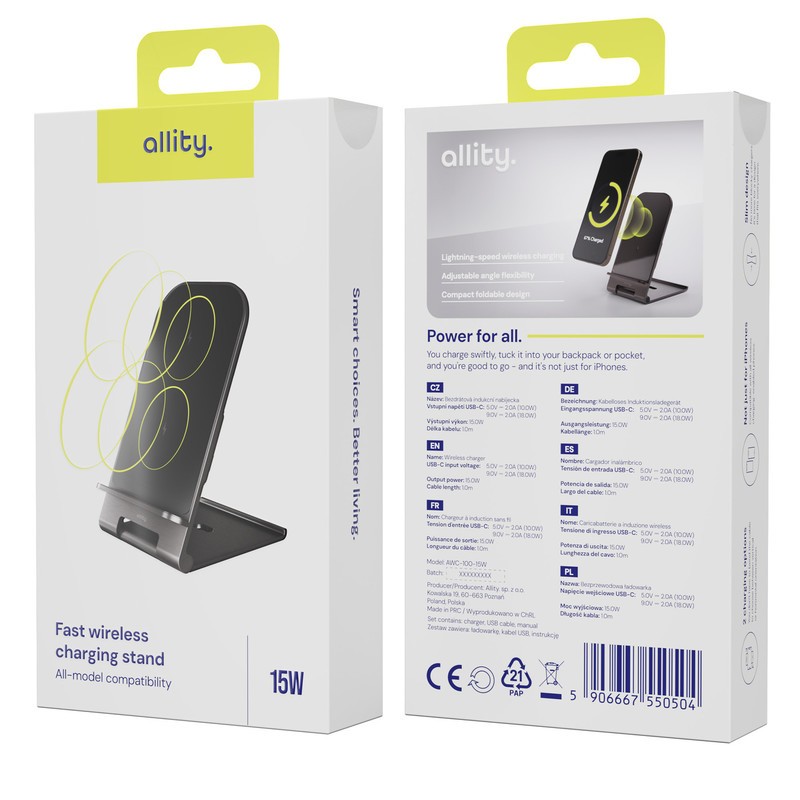 Polnilna postaja Allity AWC-100-15W, siva