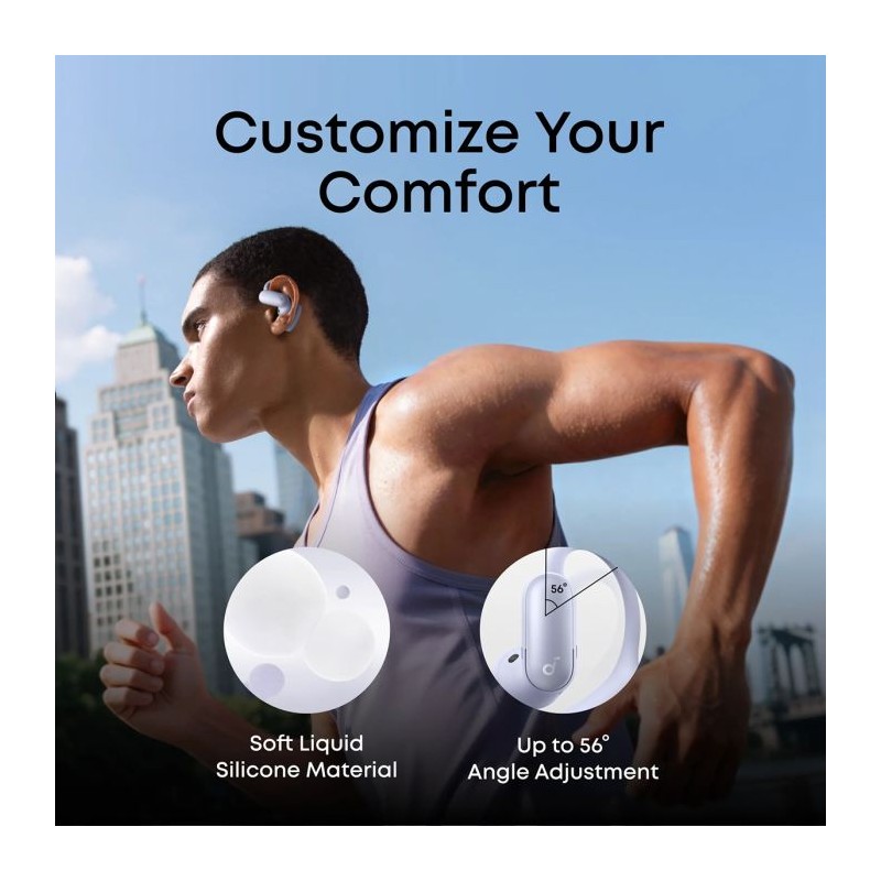Slušalke Soundcore AeroFit 2 Pro, vijolične