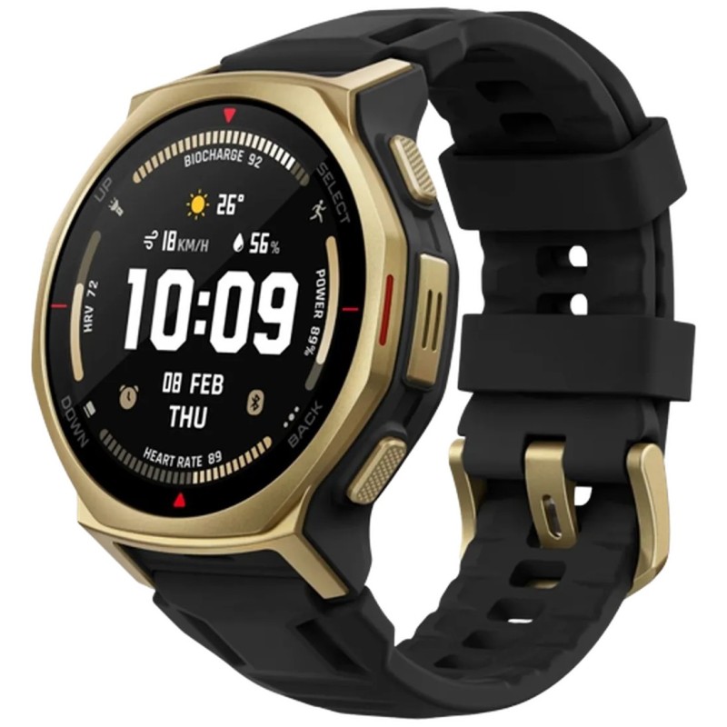 Pametna ura Amazfit T-Rex 3 Pro, 44mm, zlata (črn pašček)