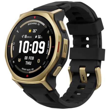 Pametna ura Amazfit T-Rex 3 Pro, 44mm, zlata (črn pašček)