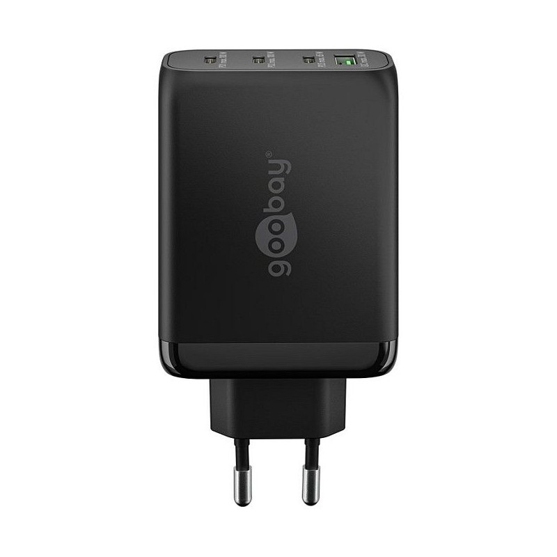Polnilec Goobay 100W GaN Multiport 3x USB-C PD, 1x USB-A QC, črn