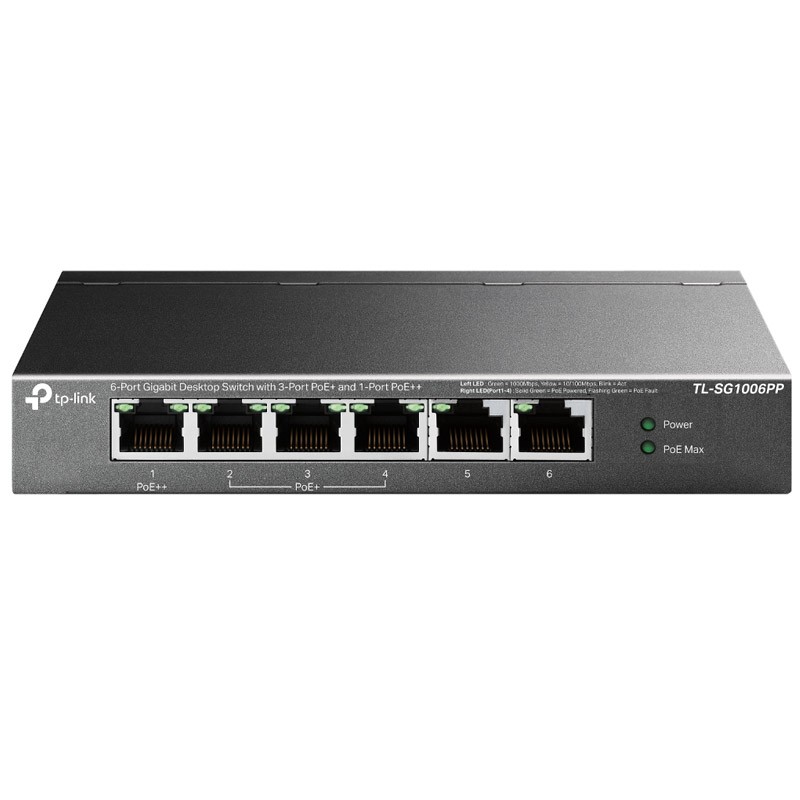 Stikalo (switch) TP-Link TL-SG1006PP, 6-port, PoE+, PoE++