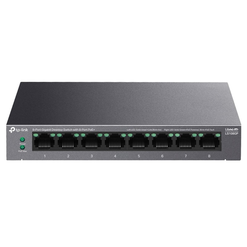 Stikalo (switch) TP-Link LS108GP, 8-port, PoE+