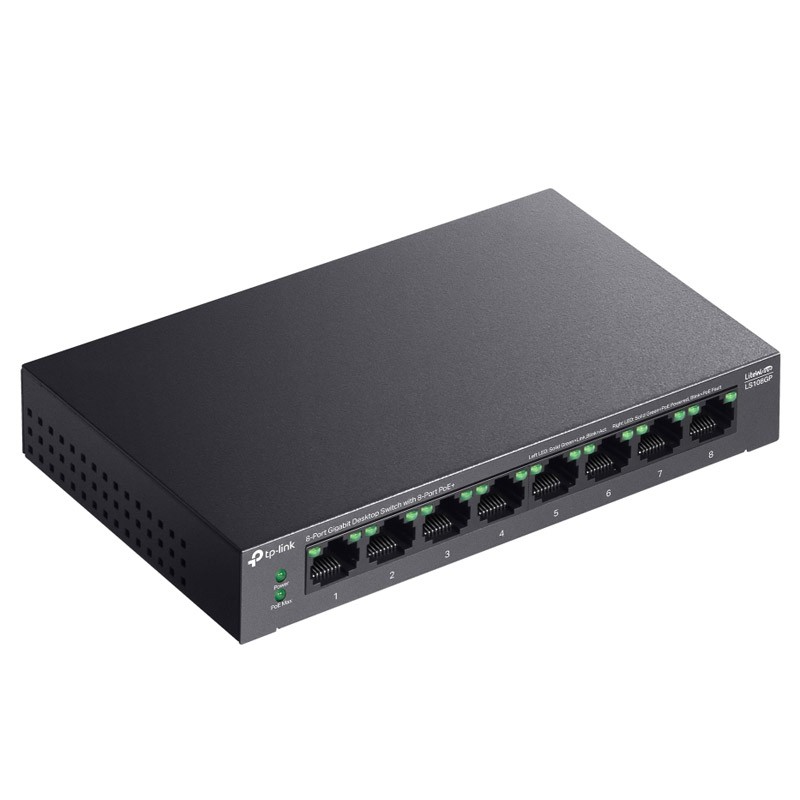Stikalo (switch) TP-Link LS108GP, 8-port, PoE+