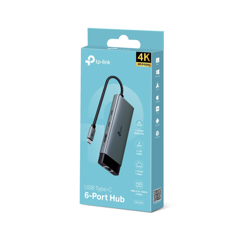 Priklopna postaja TP-LINK UH6120C 6-v-1 USB-C