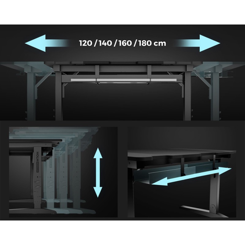 Gaming miza Genesis Holm Modular 120, RGB, črna
