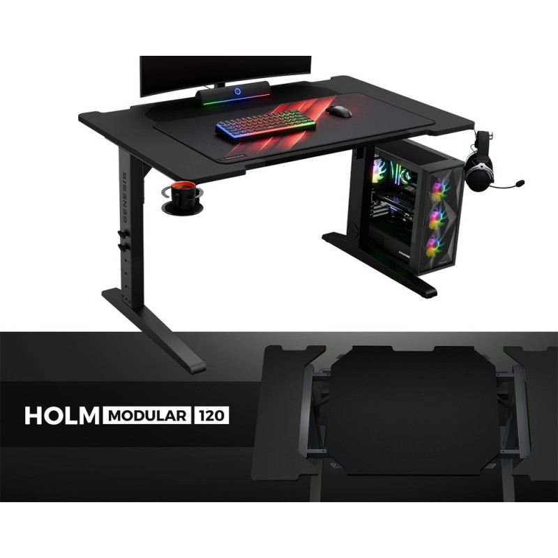 Gaming miza Genesis Holm Modular 120, RGB, črna