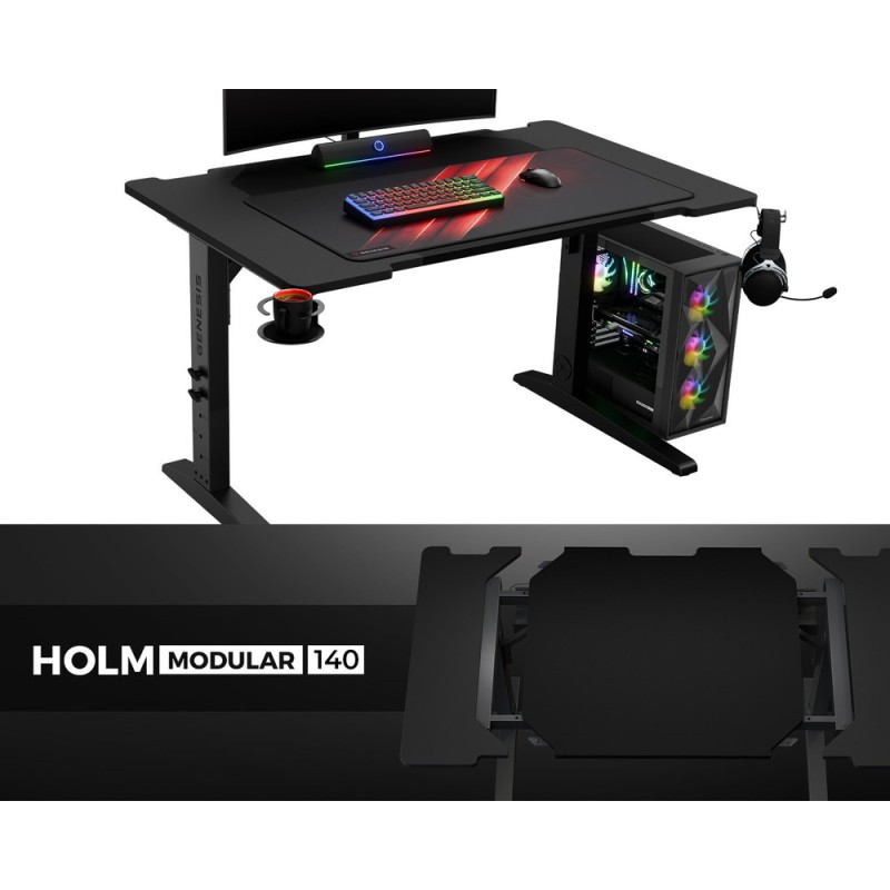 Gaming miza Genesis Holm Modular 140, RGB, črna
