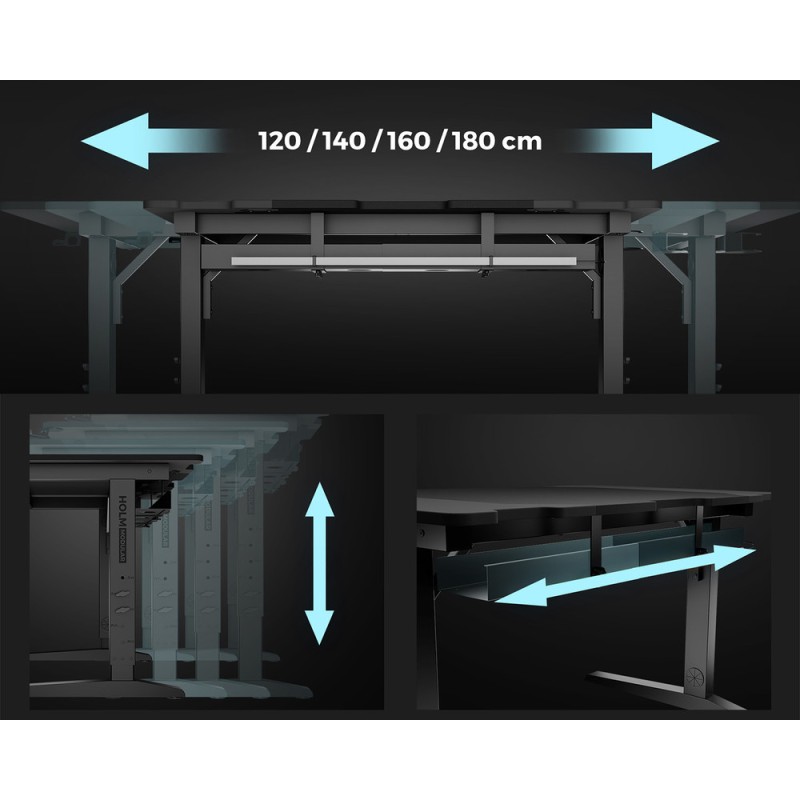 Gaming miza Genesis Holm Modular 180, RGB, črna
