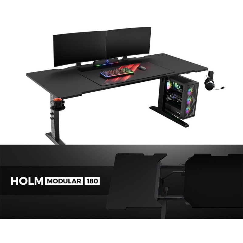 Gaming miza Genesis Holm Modular 180, RGB, črna