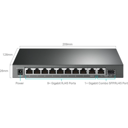 Stikalo (switch) TP-Link TL-SG1210MPE, 10-port, PoE+