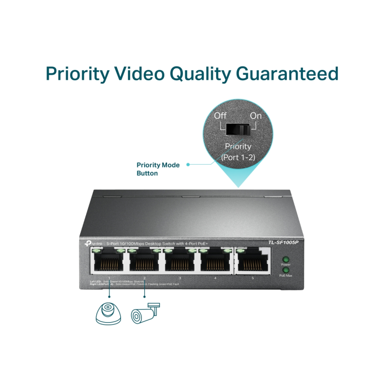 Stikalo (switch) TP-Link TL-SF1005P, 5-port, PoE+