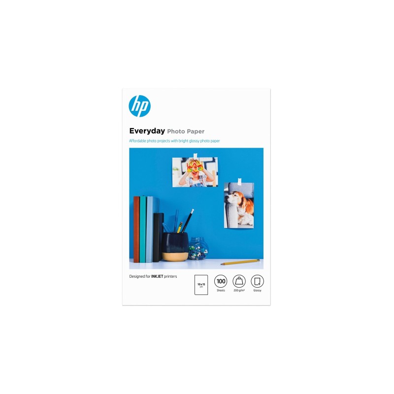 Foto papir HP original Everyday Glossy 200g 00x150mm, 100 listov, bel