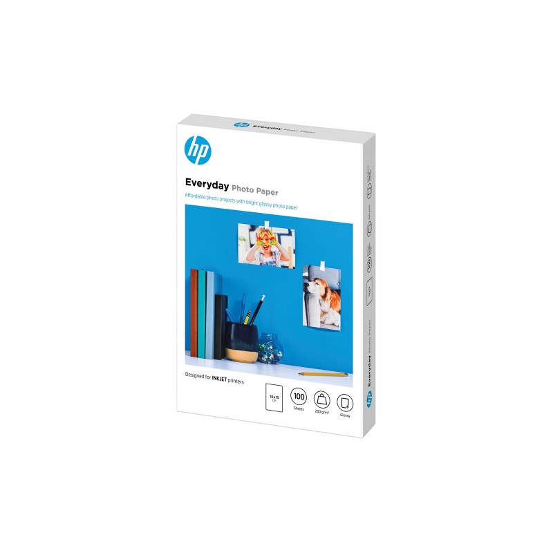 Foto papir HP original Everyday Glossy 200g 00x150mm, 100 listov, bel