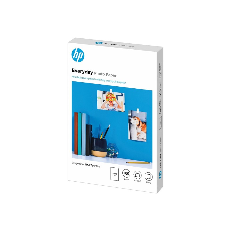 Foto papir HP original Everyday Glossy 200g 00x150mm, 100 listov, bel