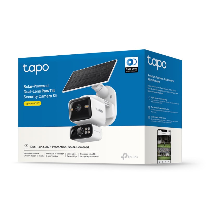 Nadzorna kamera TP-LINK Tapo C645D KIT WiFi Dual 2K baterijska solarni panel