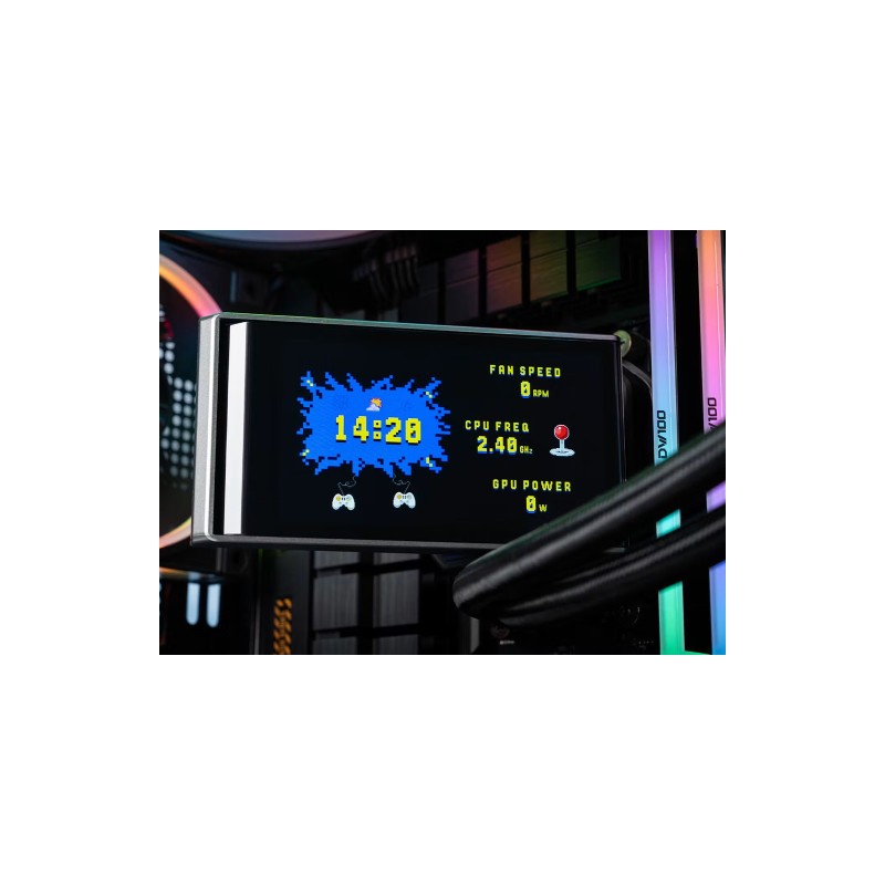 Vodno hlajenje DeepCool LT360 VISION, 360mm, LCD, ARGB, črn