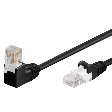Mrežni kabel Goobay CAT5e UTP, 2m, črn, kotni