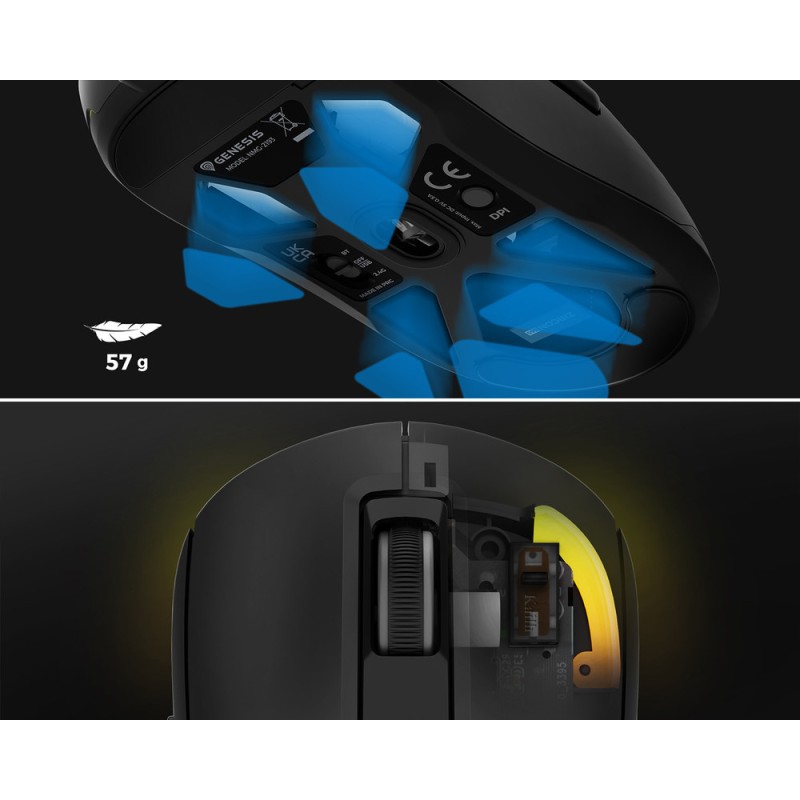 Miška Genesis Zircon 660 Pro, črna