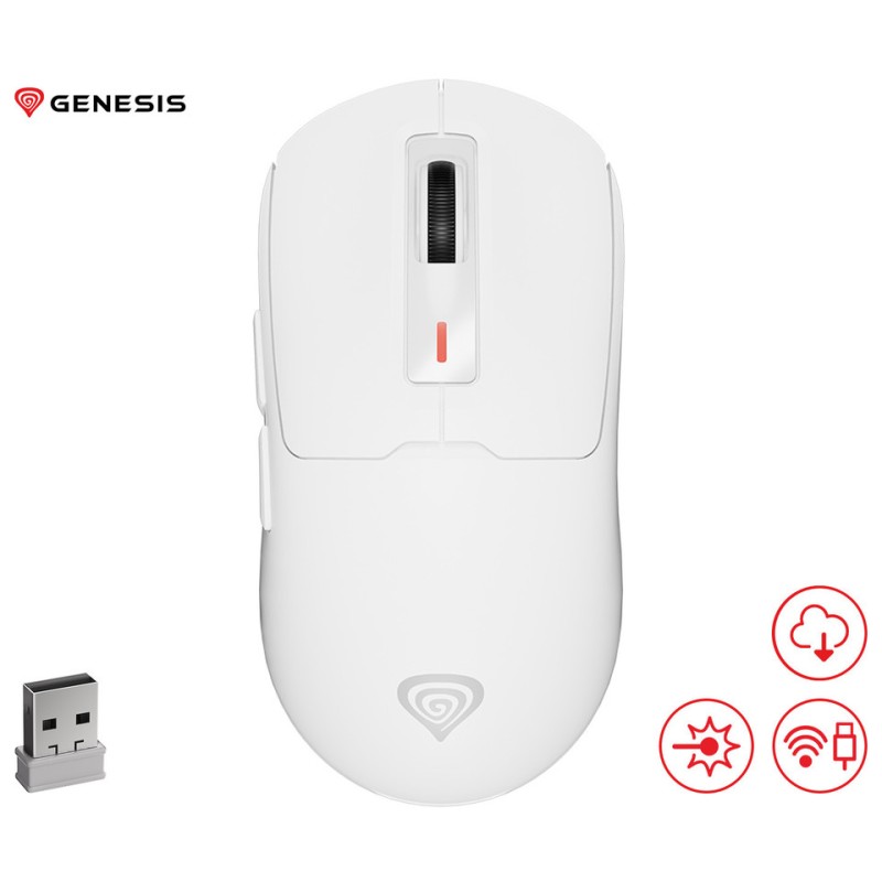 Miška Genesis Zircon 660 Pro, bela