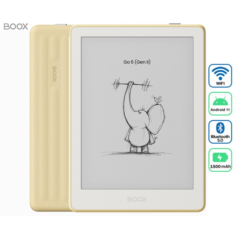 E-bralnik BOOX Go 6 Gen II, 3GB, 32GB, rumen
