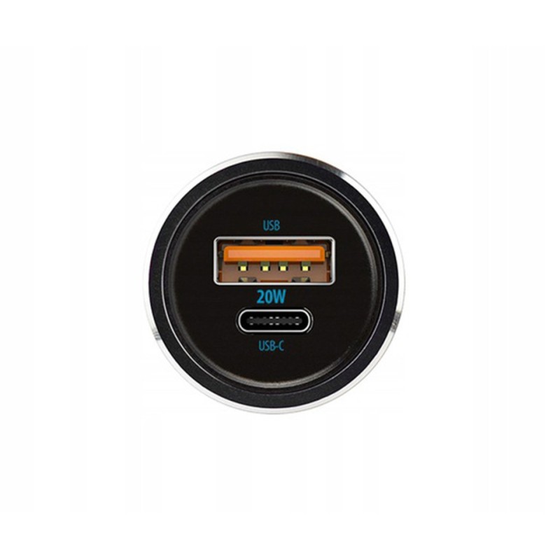 Avto polnilec FOREVER CC-06, 20W, 12-24V, 1x USB-A, 1x USB-C, PD, QC, črn