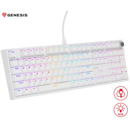 Tipkovnica Genesis Thor 404, RGB, Hot-Swap, Outemu Peach Silent V3, bela