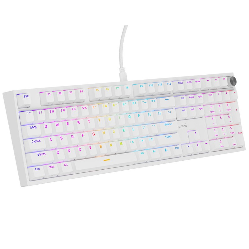 Tipkovnica Genesis Thor 404, RGB, Hot-Swap, Outemu Peach Silent V3, bela