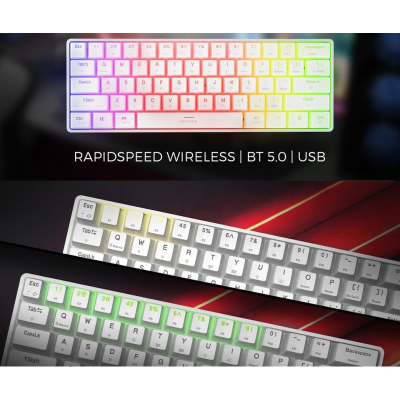 Tipkovnica Genesis Thor 660 G2, RGB, Gateron Brown stikala, bela