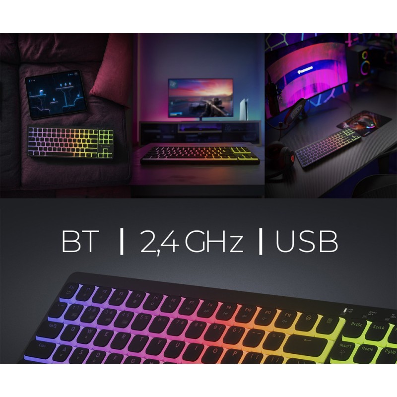 Tipkovnica Genesis Thor 430 TKL, RGB, Outemu Pink stikala, črna