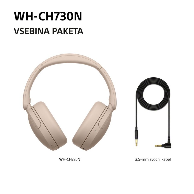 Slušalke Sony WH-CH730N, bež