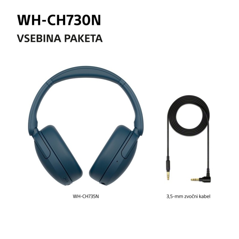 Slušalke Sony WH-CH730N, modre