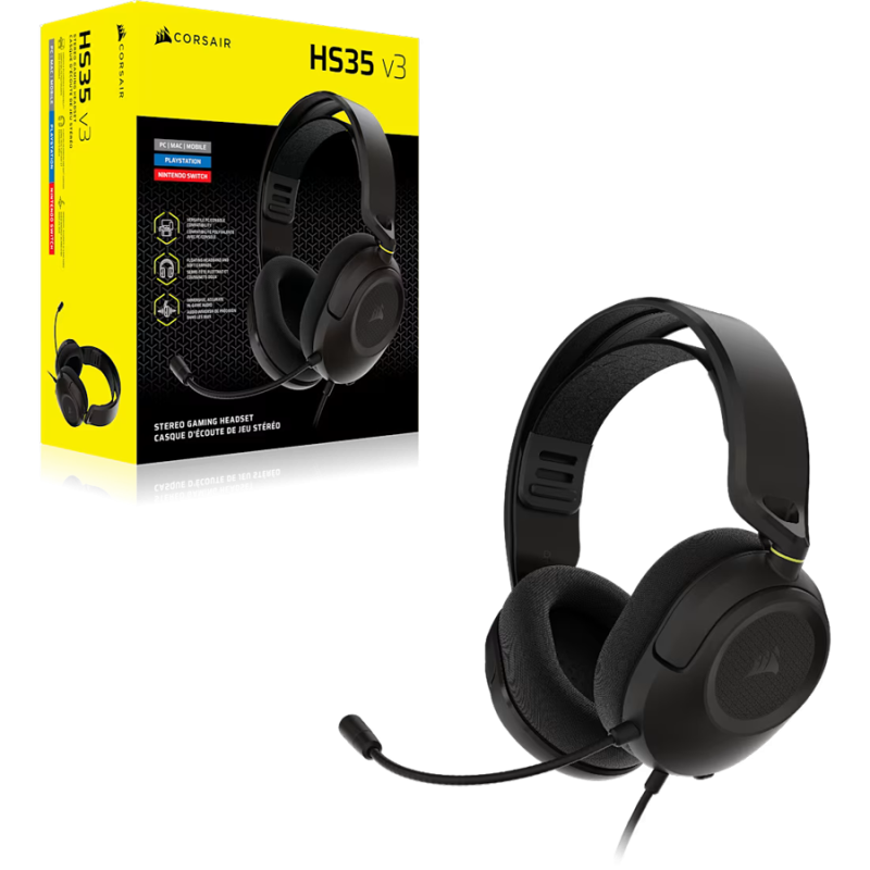 Slušalke Corsair HS35 Stereo V3, črne