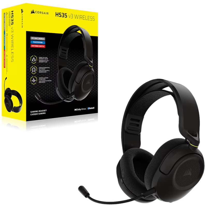 Slušalke Corsair HS35 V3, črne