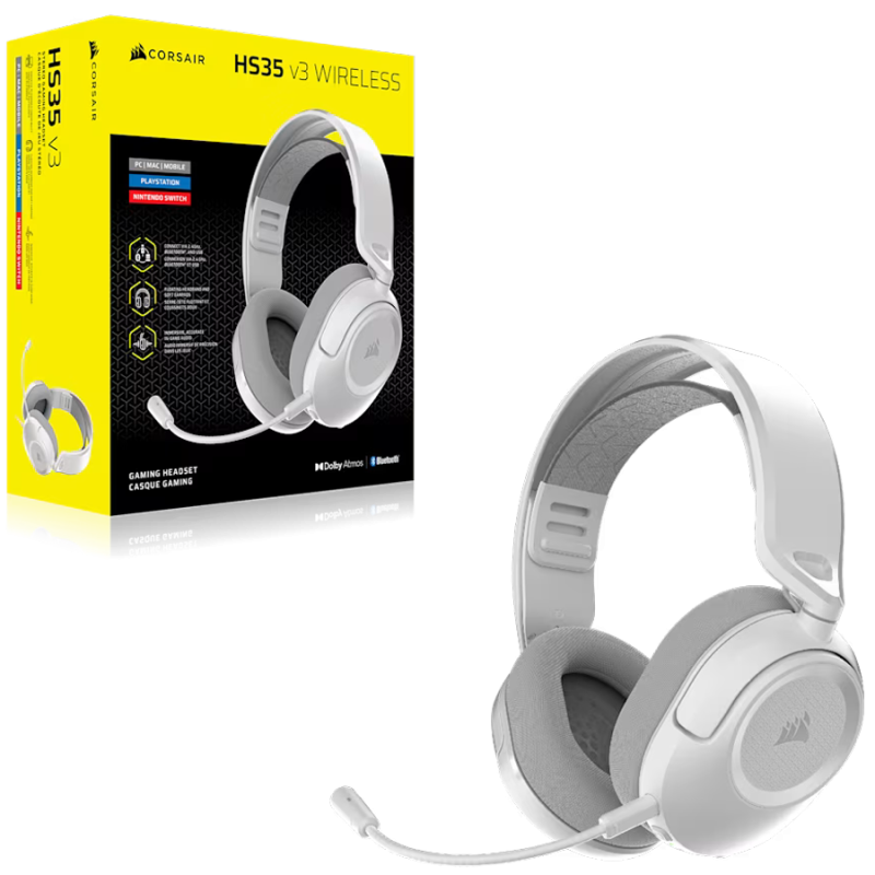 Slušalke Corsair HS35 V3, bele