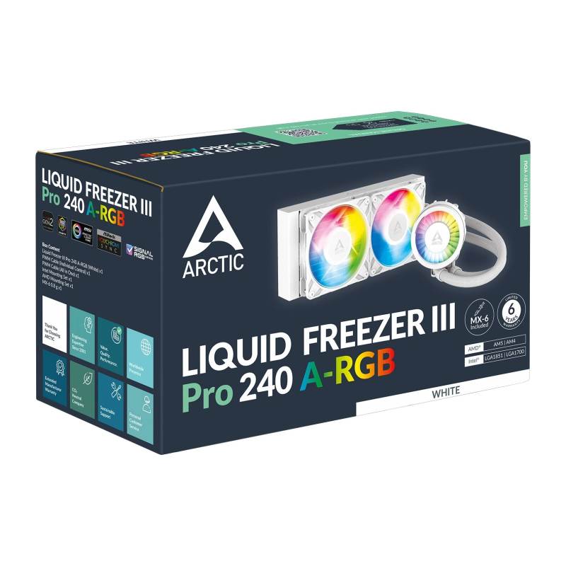 Vodno hlajenje ARCTIC Liquid Freezer III Pro, 240mm, A-RGB, belo