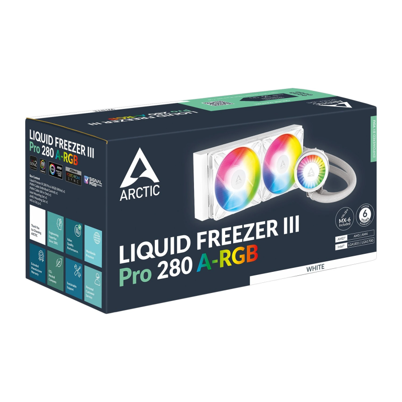 Vodno hlajenje ARCTIC Liquid Freezer III Pro, 280mm, A-RGB, belo