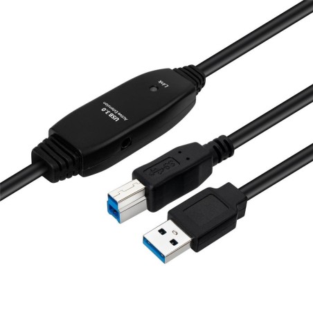 Kabel MicroConnect aktivni USB 3.2 Gen 1 A-B, črn, 7m
